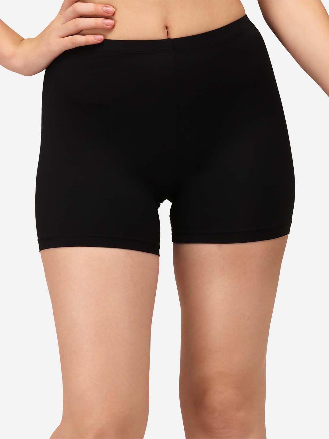 soie-women-black-skinny-fit-cycling-sports-shorts
