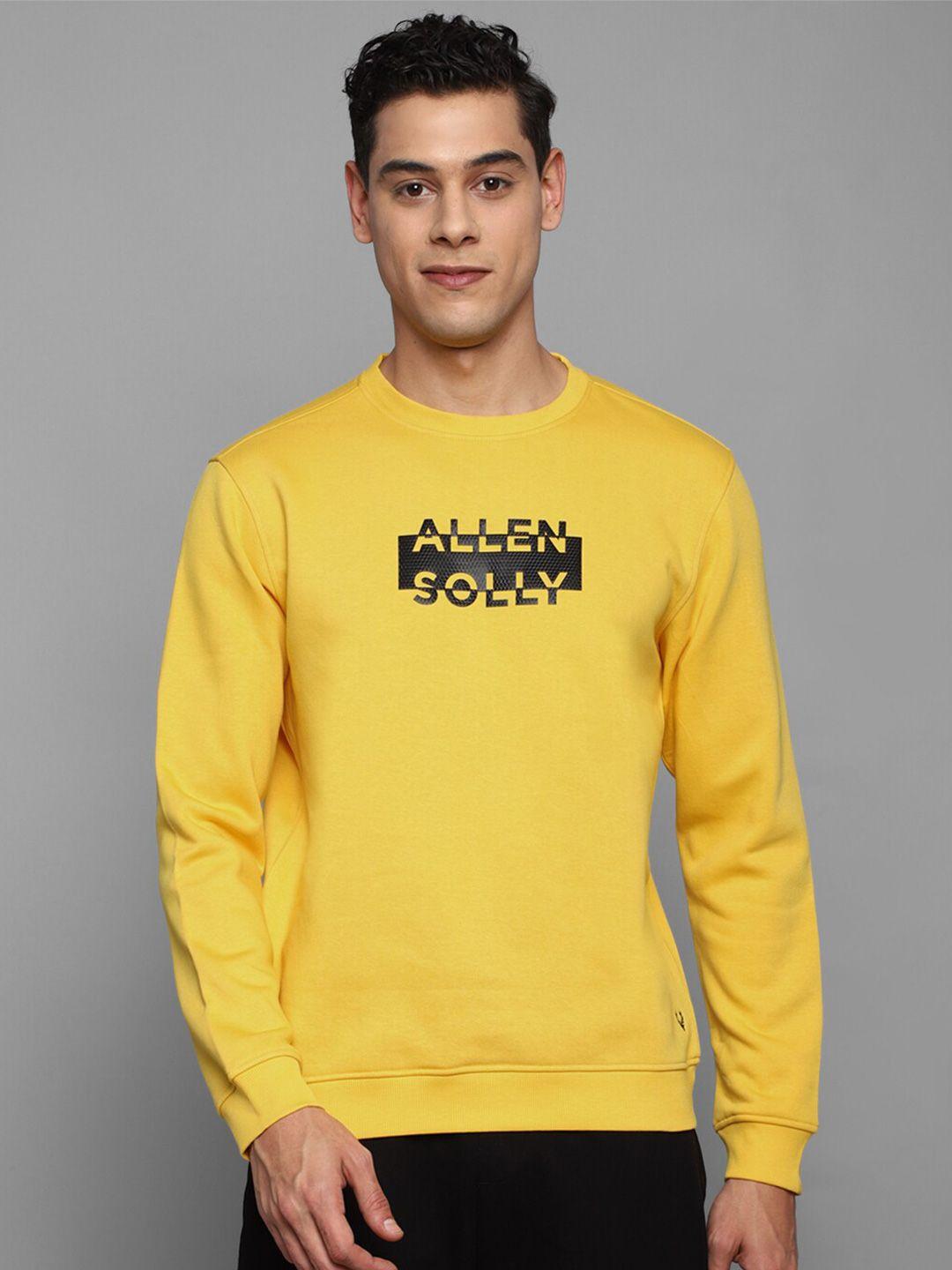 allen-solly-men-yellow-printed-long-sleeves-sweatshirt