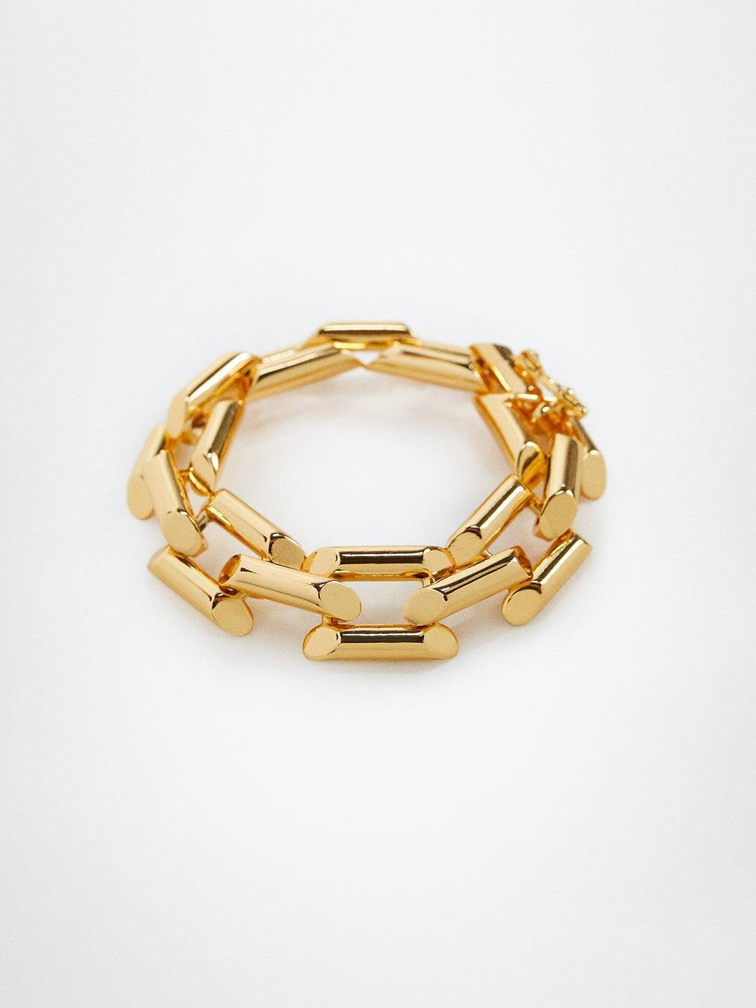 mango-women-gold-toned-linked-chain-bracelet