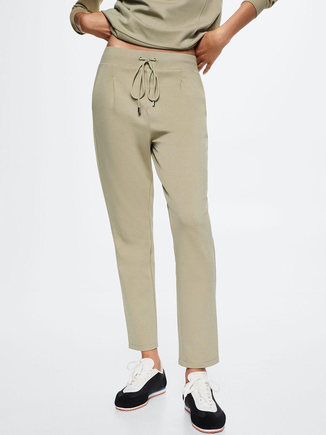 mango-women-beige-solid-track-pants