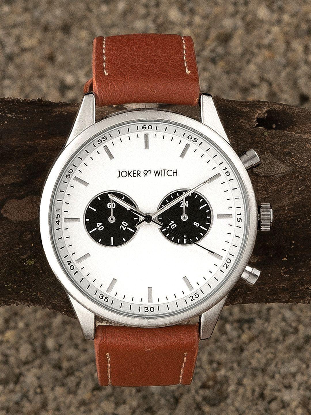 joker-&-witch-men-white-embellished-dial-&-brown-leather-bracelet-style-straps-analogue-watch-amww495-brown