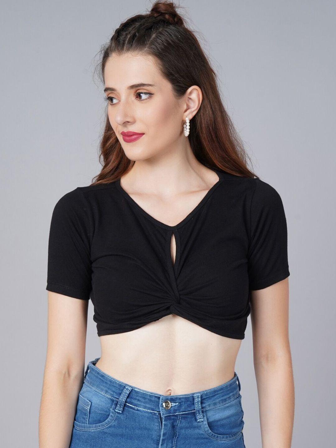 cation-black-solid-pure-cotton-crop-top