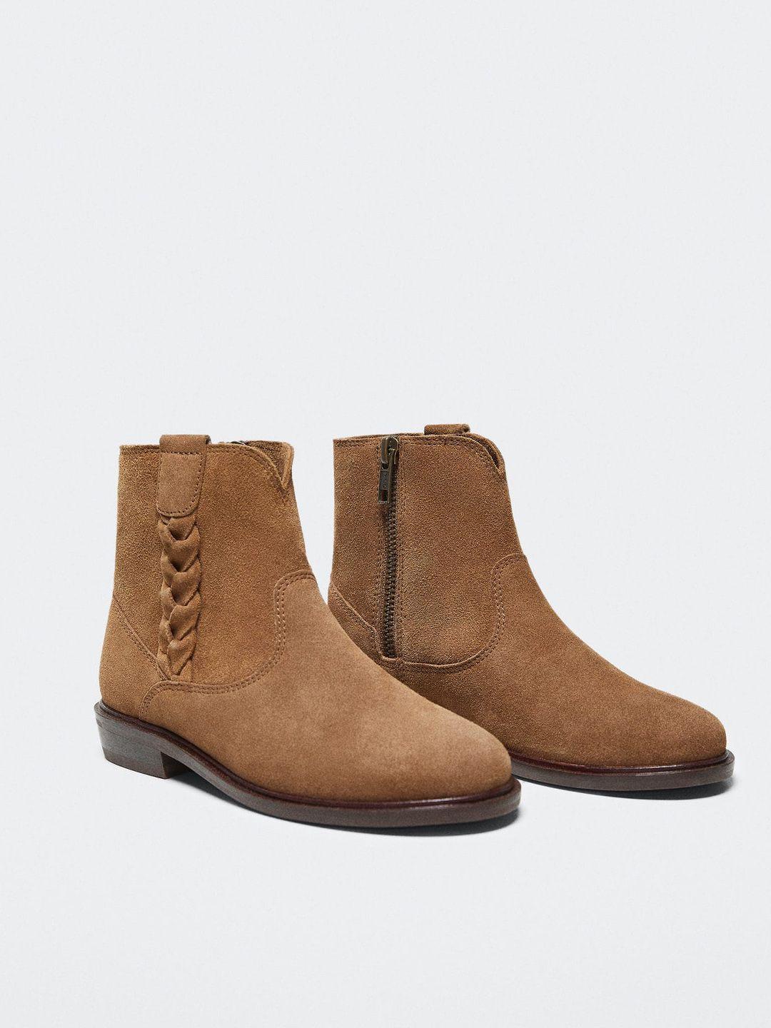 mango-kids-girls-brown-solid-leather-sustainable-boots