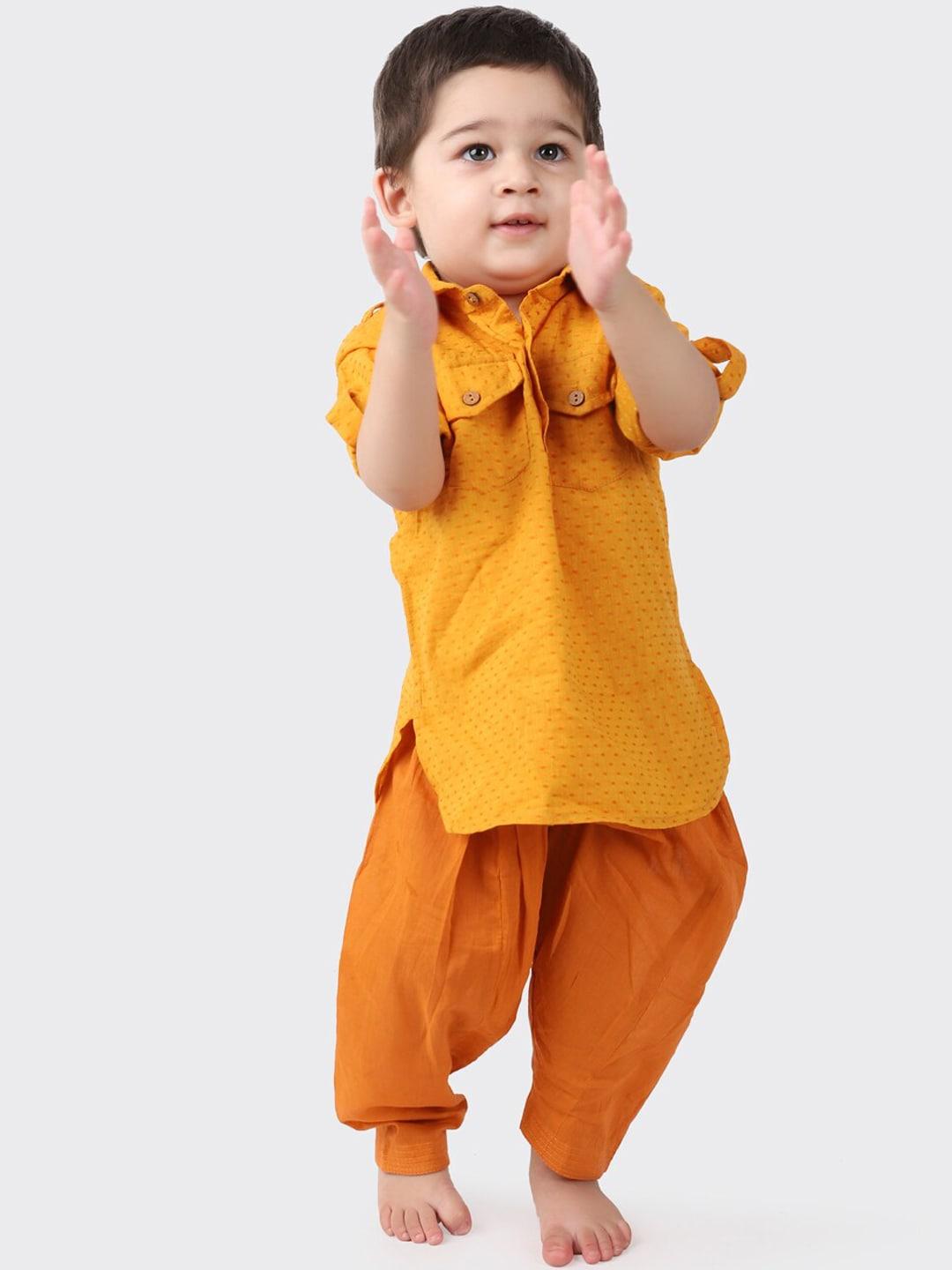 fabindia-boys-orange-pure-cotton-kurta-set
