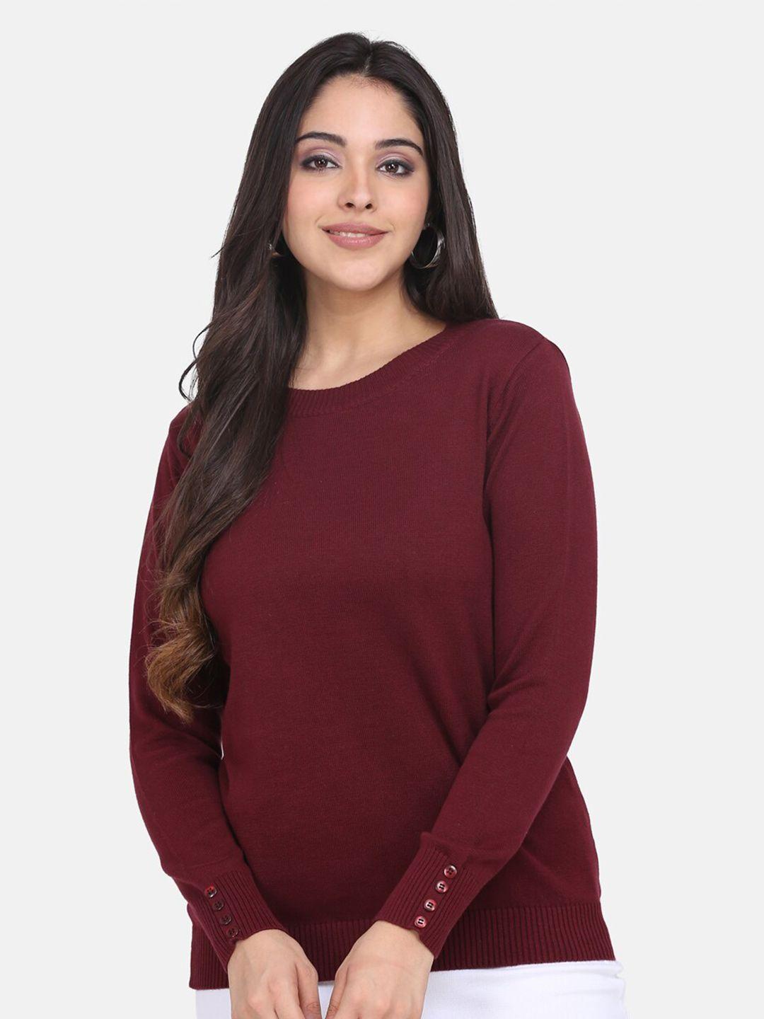 powersutra-women-red-casual-sweater
