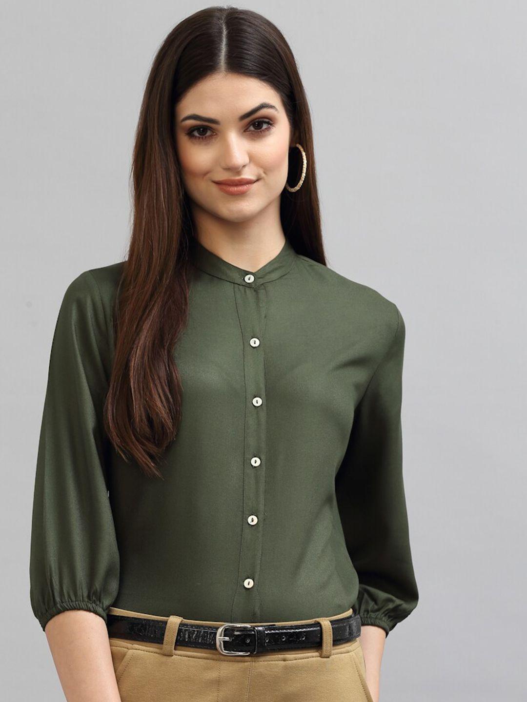 style-quotient-women-olive-green-solid-classic-formal-shirt