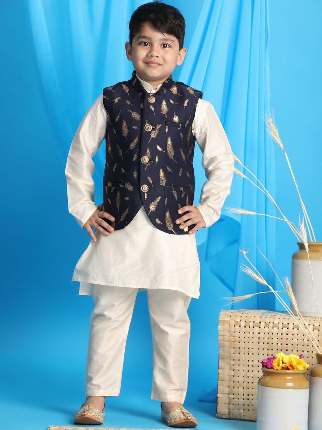 vastramay-boys-cream-coloured-with-printed-nehru-jacket-kurta-set