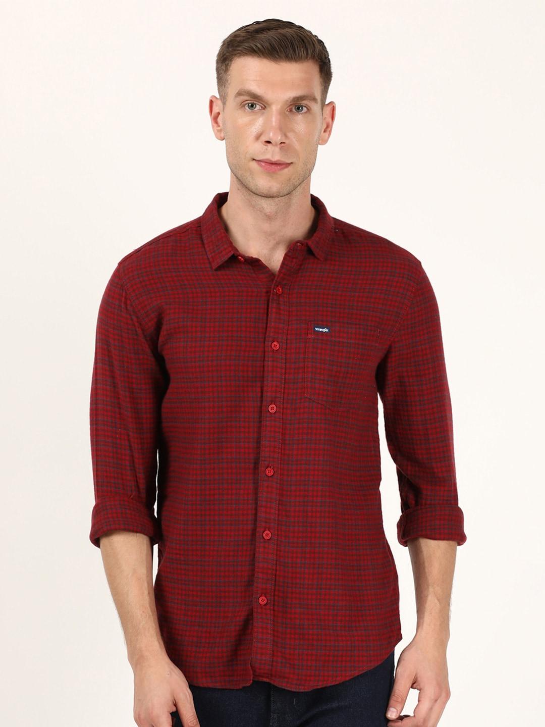 wrangler-checked-regular-cotton-slim-fit-shirt