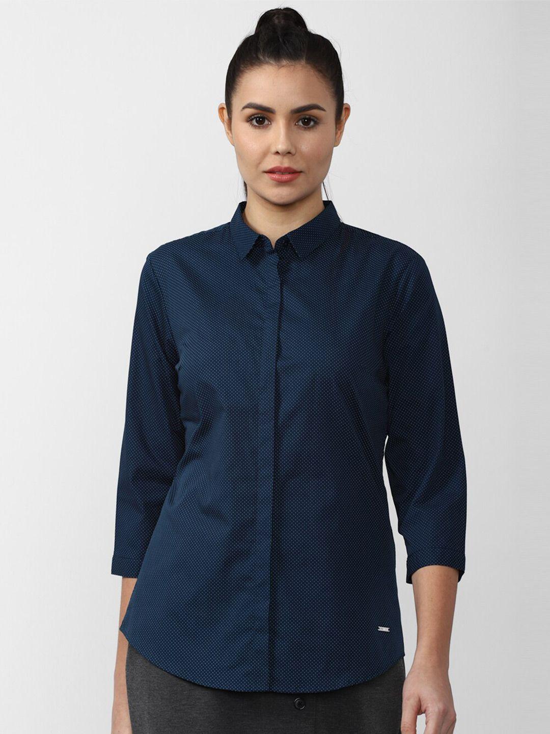 van-heusen-woman-women-navy-blue-solid-casual-shirt