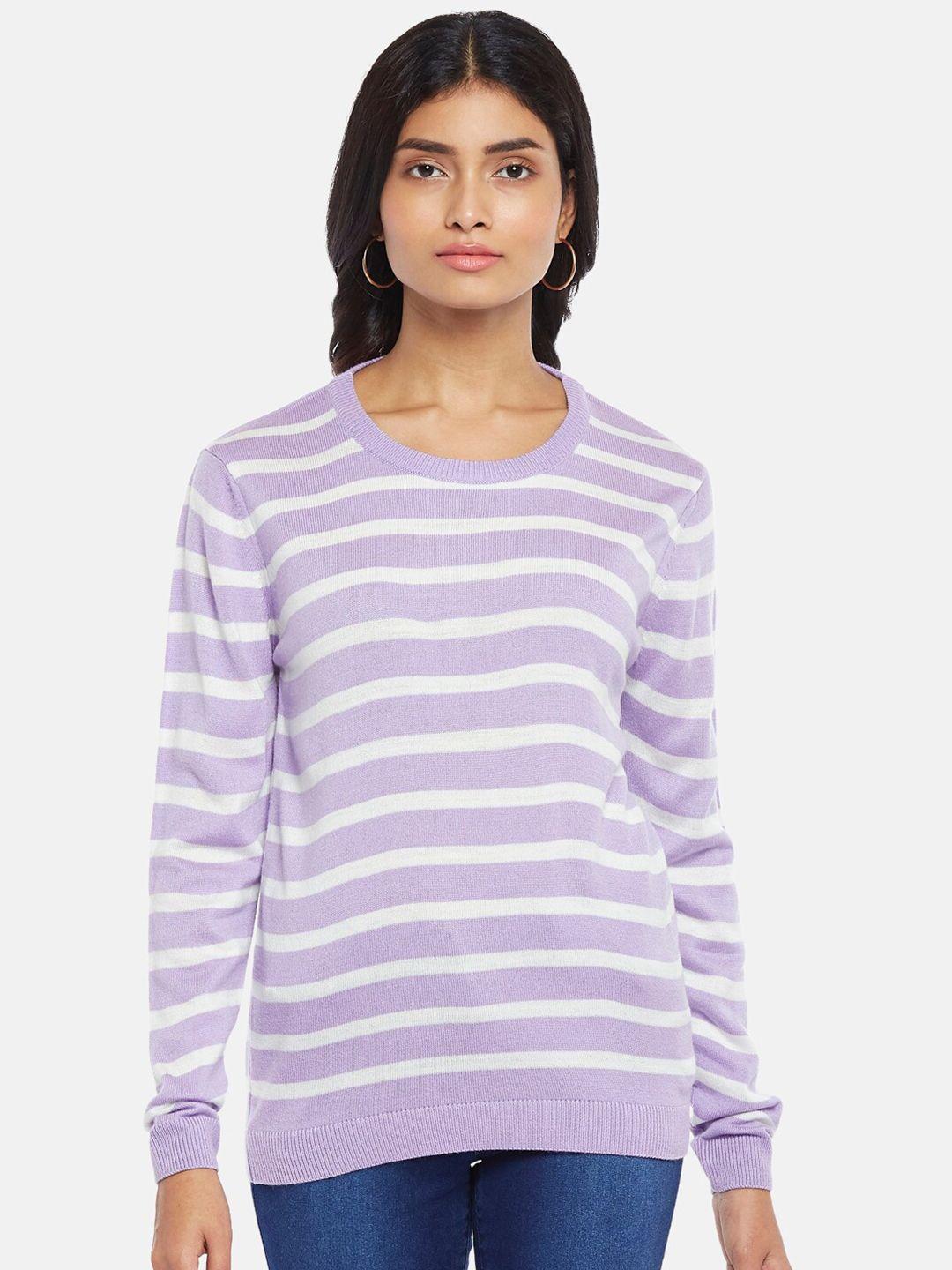 honey-by-pantaloons-women-purple-&-white-striped-top