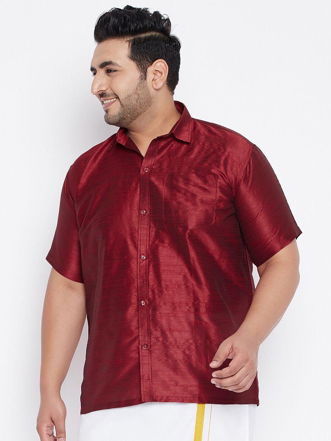 vastramay-plus-plus-size-men-maroon-premium-casual-shirt