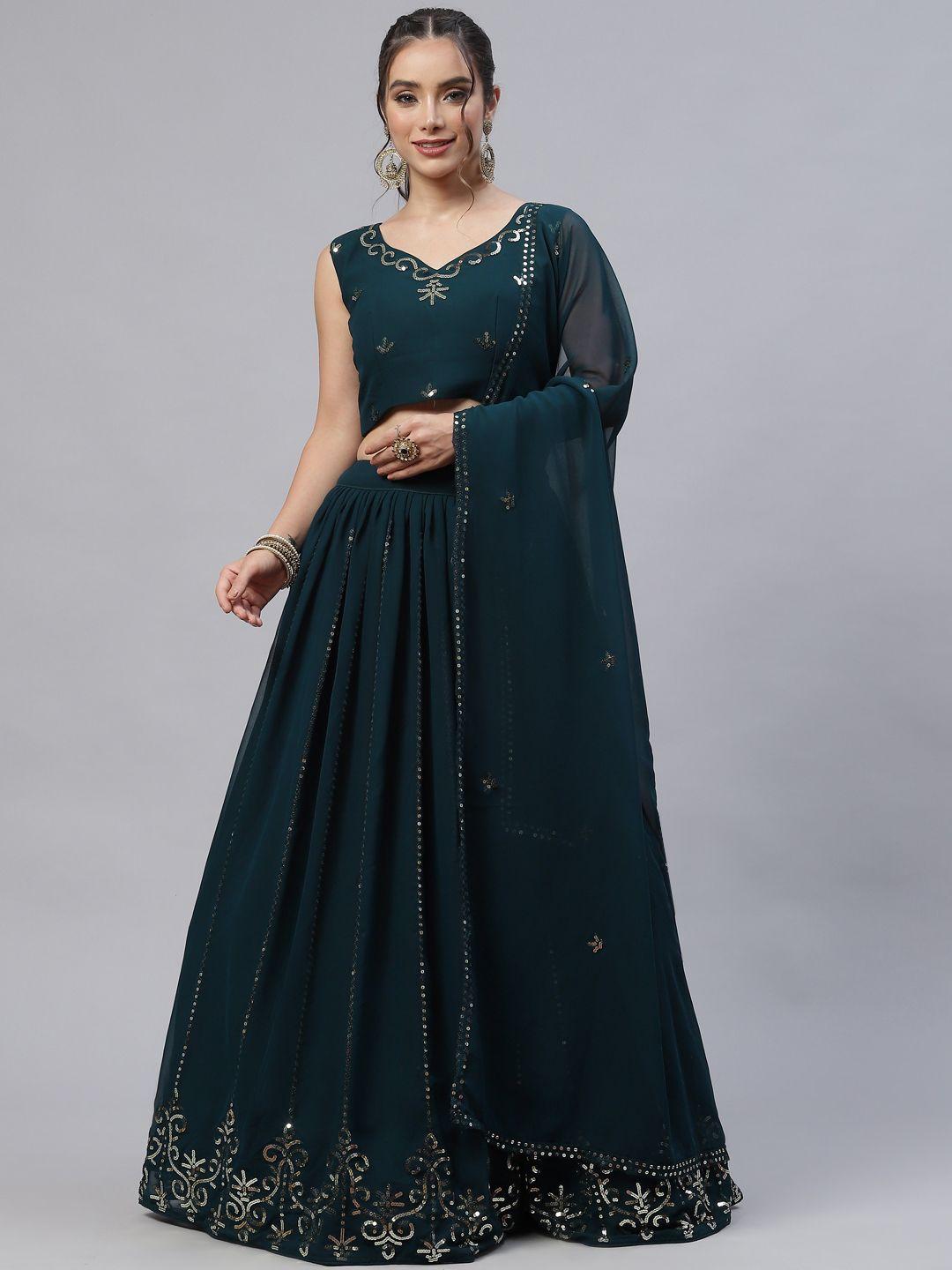shubhkala-teal-embellished-sequinned-semi-stitched-lehenga-&-unstitched-blouse-with-dupatta