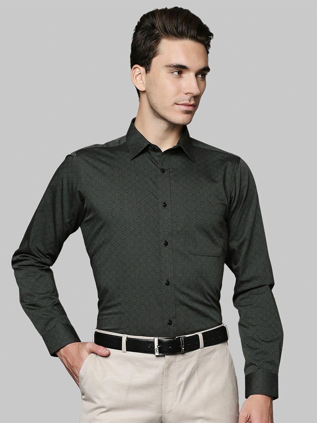 raymond-men-grey-slim-fit-printed-casual-shirt