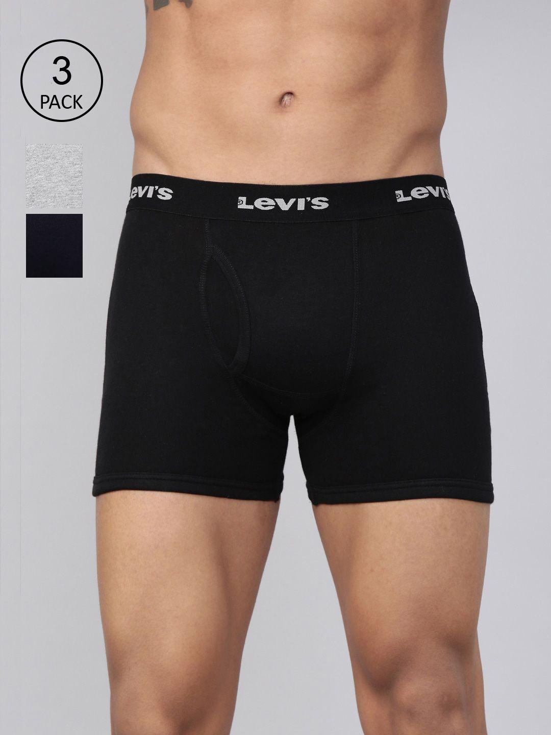 levis-pack-of-3-smartskin-technology-cotton-trunks-with-tag-free-comfort-#001-boxer-brief