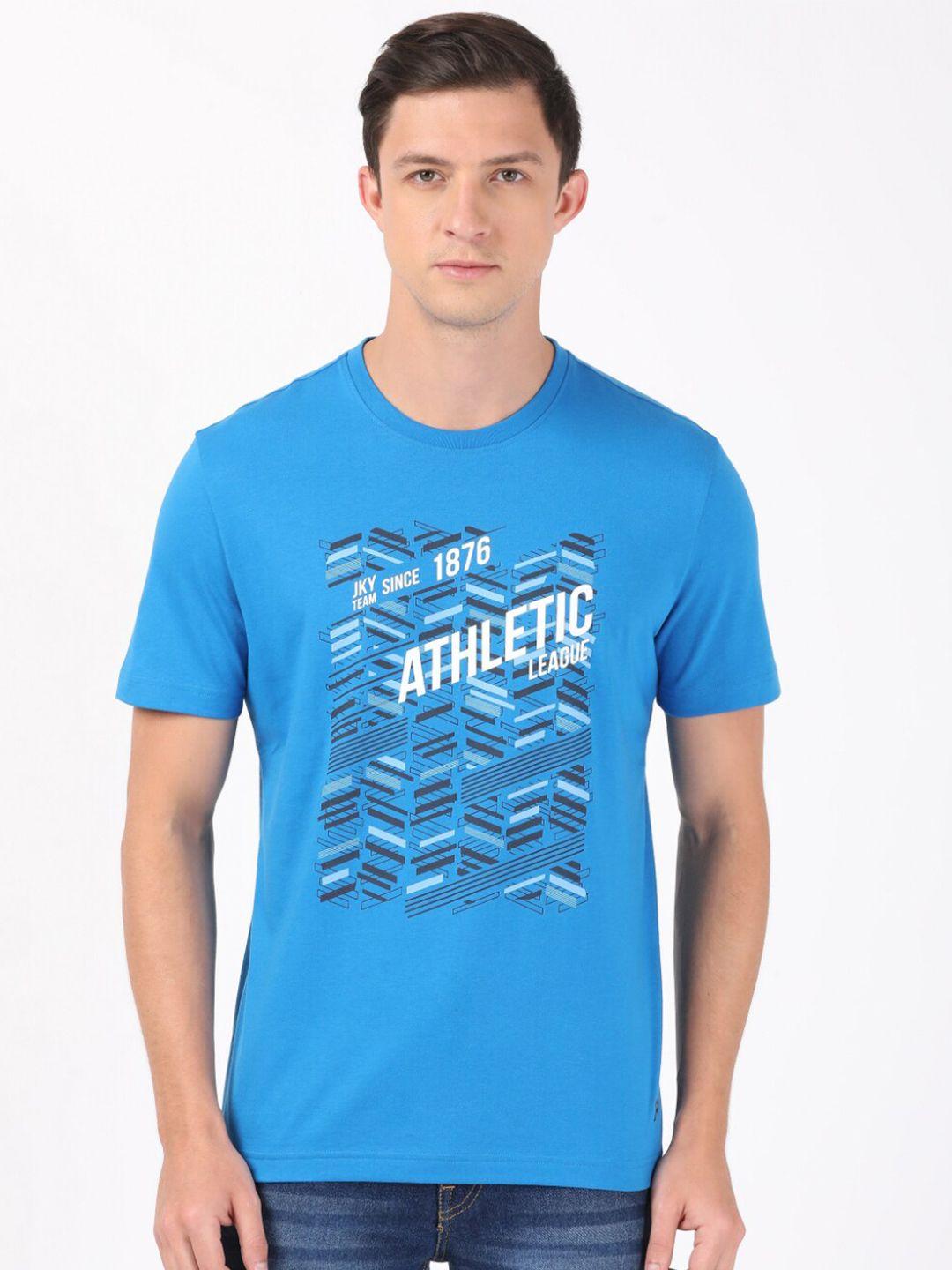 jockey-men-blue-printed-raw-edge-t-shirt