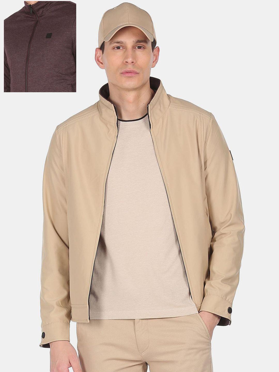arrow-sport-men-beige-brown-tailored-reversible-jacket