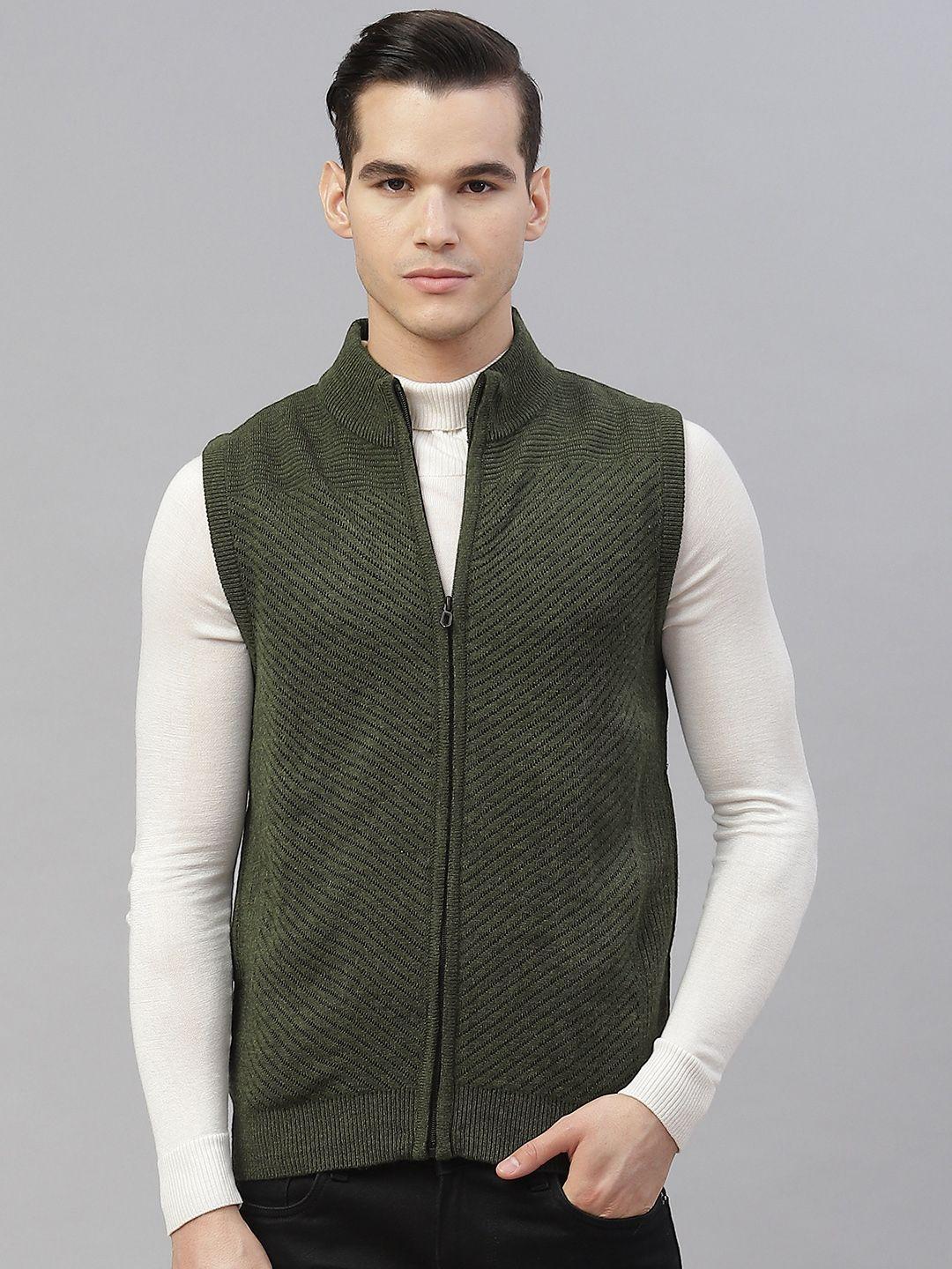 pierre-carlo-men-olive-green-open-front-jacket-with-zip-detail