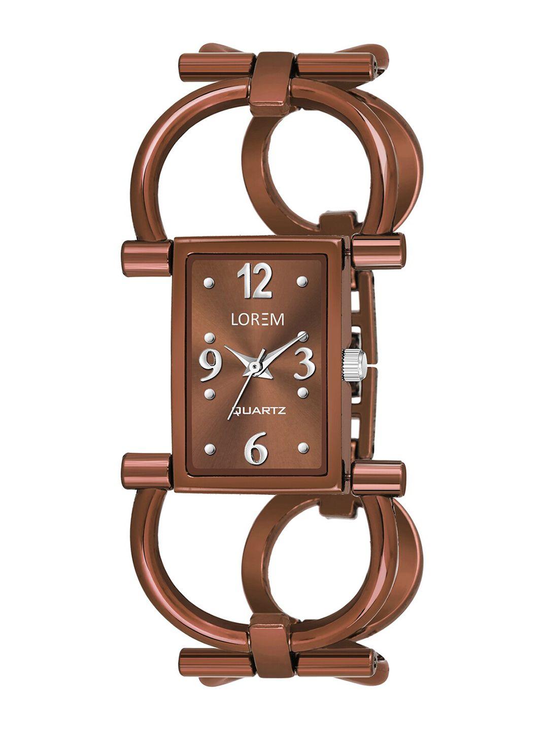 lorem-women-brown-brass-patterned-dial-&-brown-bracelet-style-straps-analogue-watch-lr295