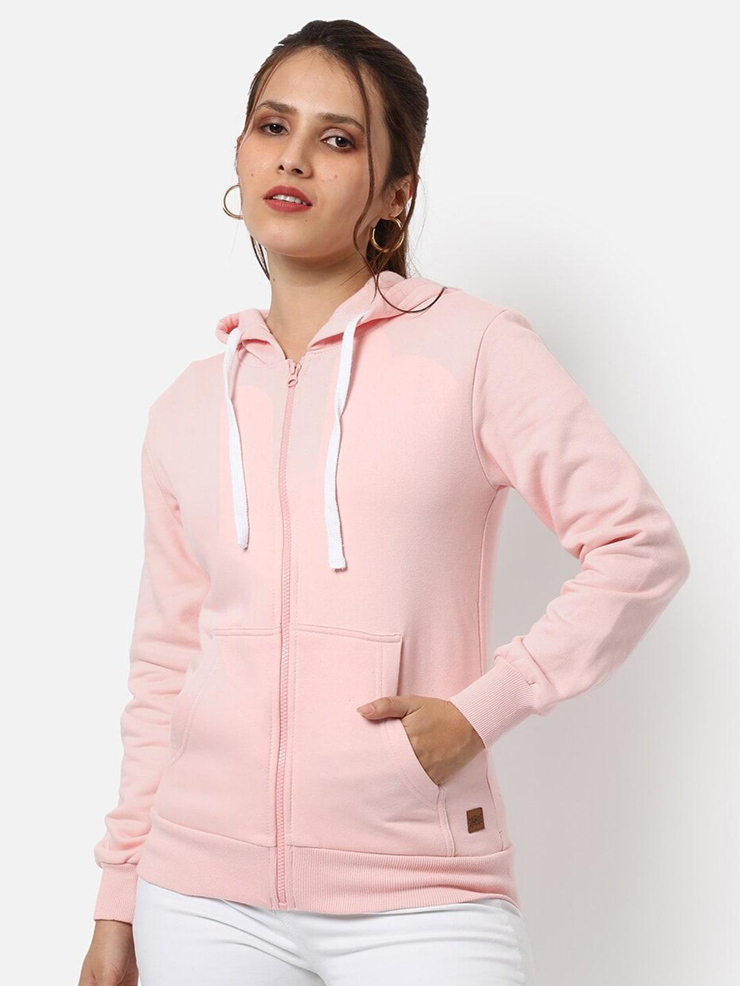 campus-sutra-women-pink-hooded-cotton-sweatshirt