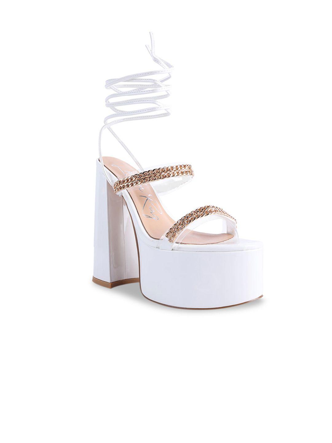 london-rag-white-embellished-pu-party-block-sandals