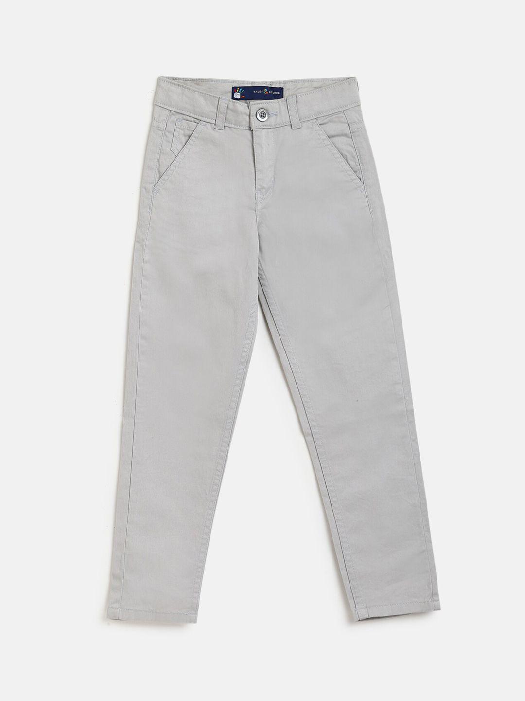 tales-&-stories-boys-grey-slim-fit-chinos-trousers