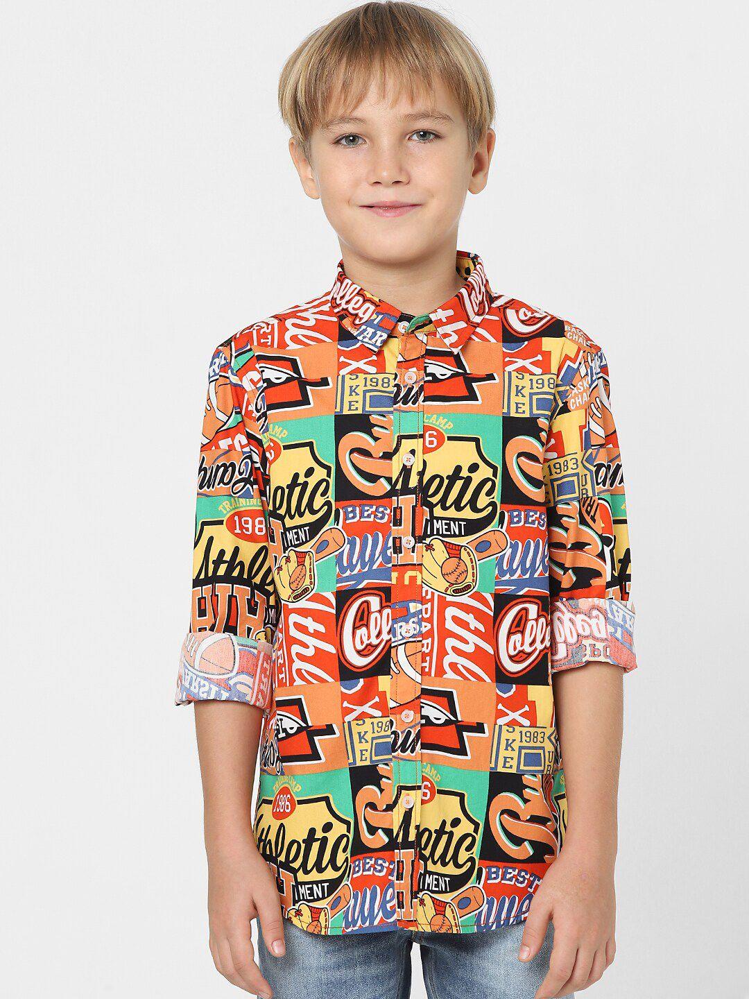 jack-&-jones-junior-boys-orange-slim-fit-printed-casual-shirt