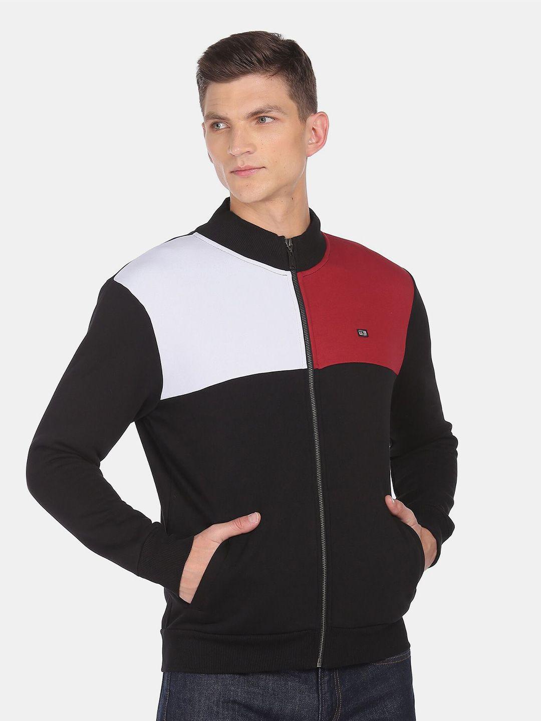 arrow-sport-men-black-colourblocked-sweatshirt