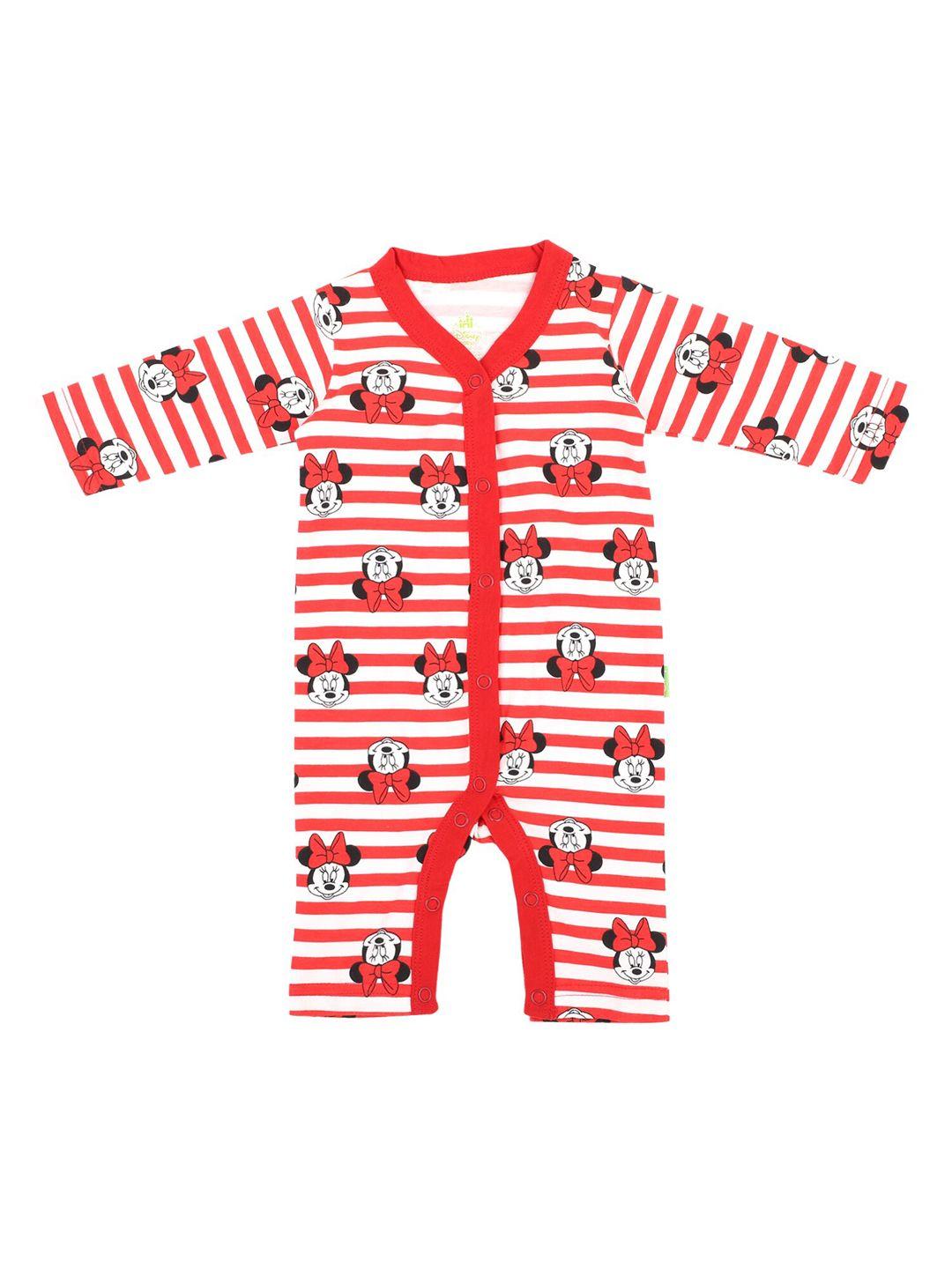 bodycare-kids-girls-red-&-white-minnie-&-friends-printed-cotton-rompers