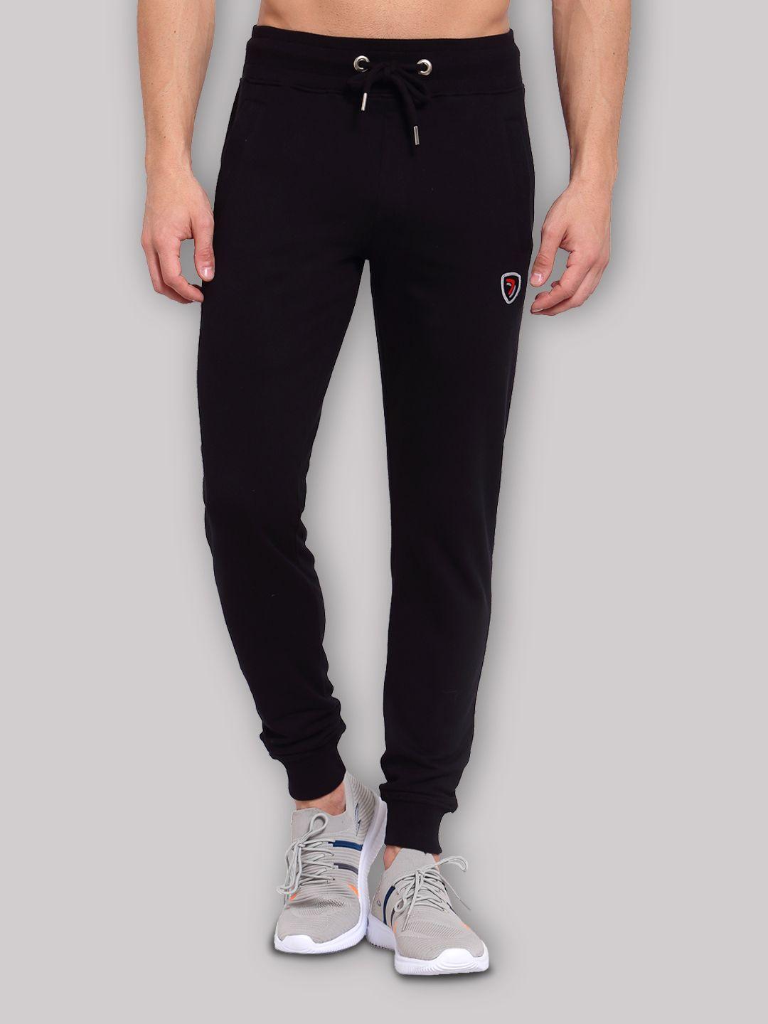 sporto-men-black-solid-cotton-slim-fit-sports-track-pant-with-dual-zipper-side-pockets
