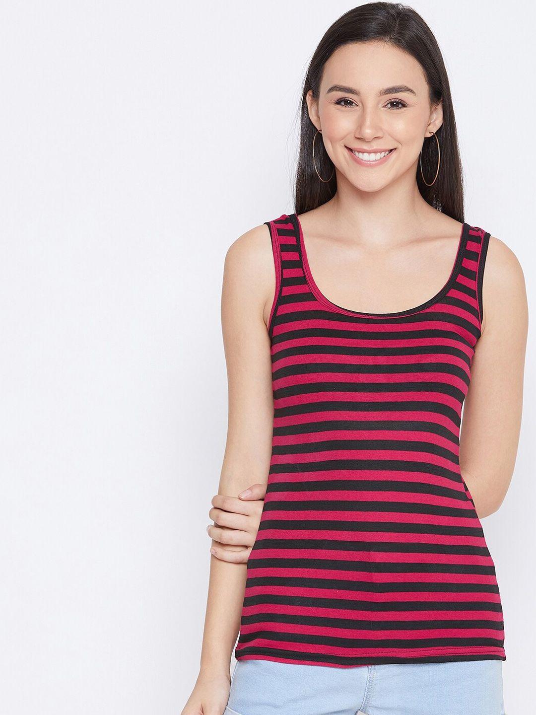 q-rious-women-red-&-black-striped--camisoles