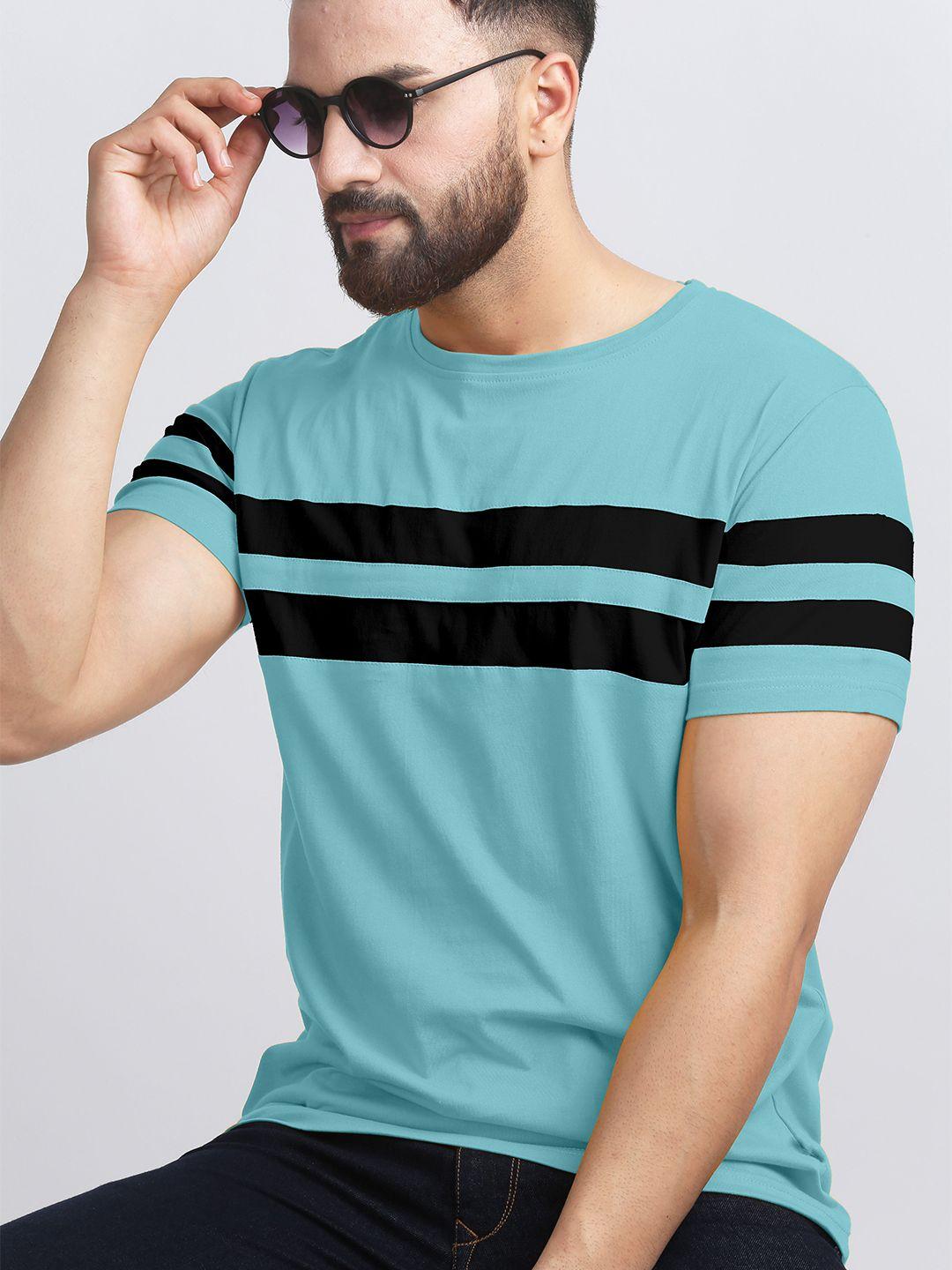 ausk-men-sea-green-striped-t-shirt-with-mask