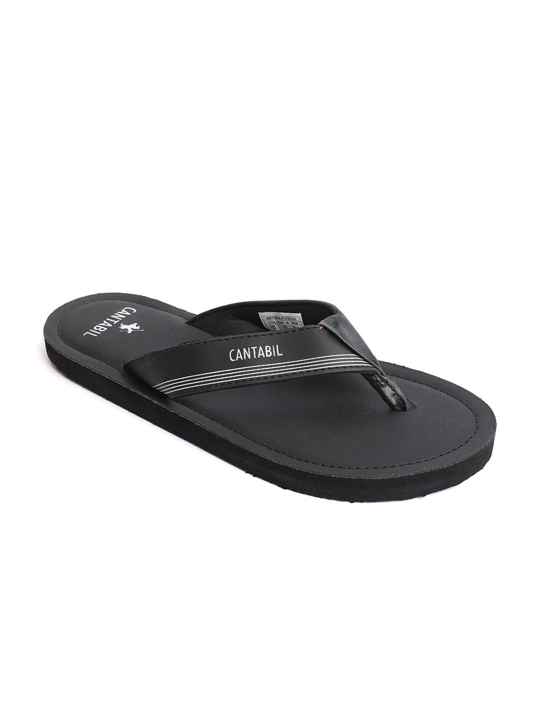 cantabil-men-black-&-white-printed-thong-flip-flops