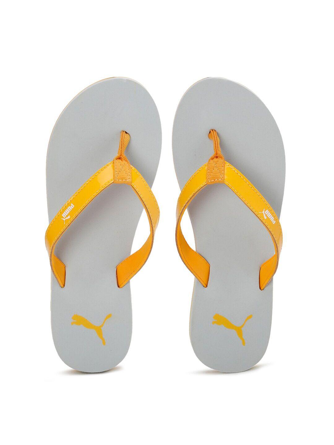 puma-women-grey-&-yellow-alice-bling-thong-flip-flops
