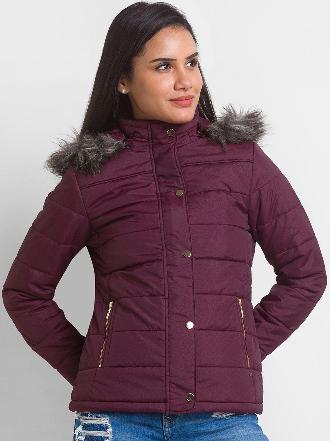 spykar-women-burgundy-parka-jacket