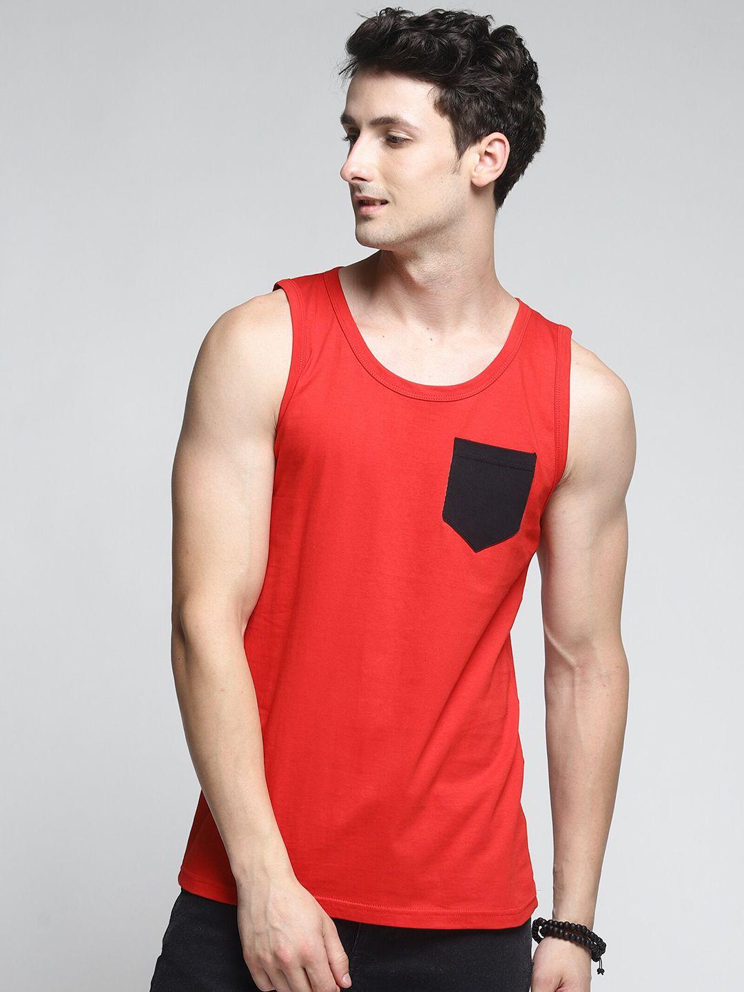 trends-tower-men-red-&-black-solid-cotton-innerwear-basic-vests