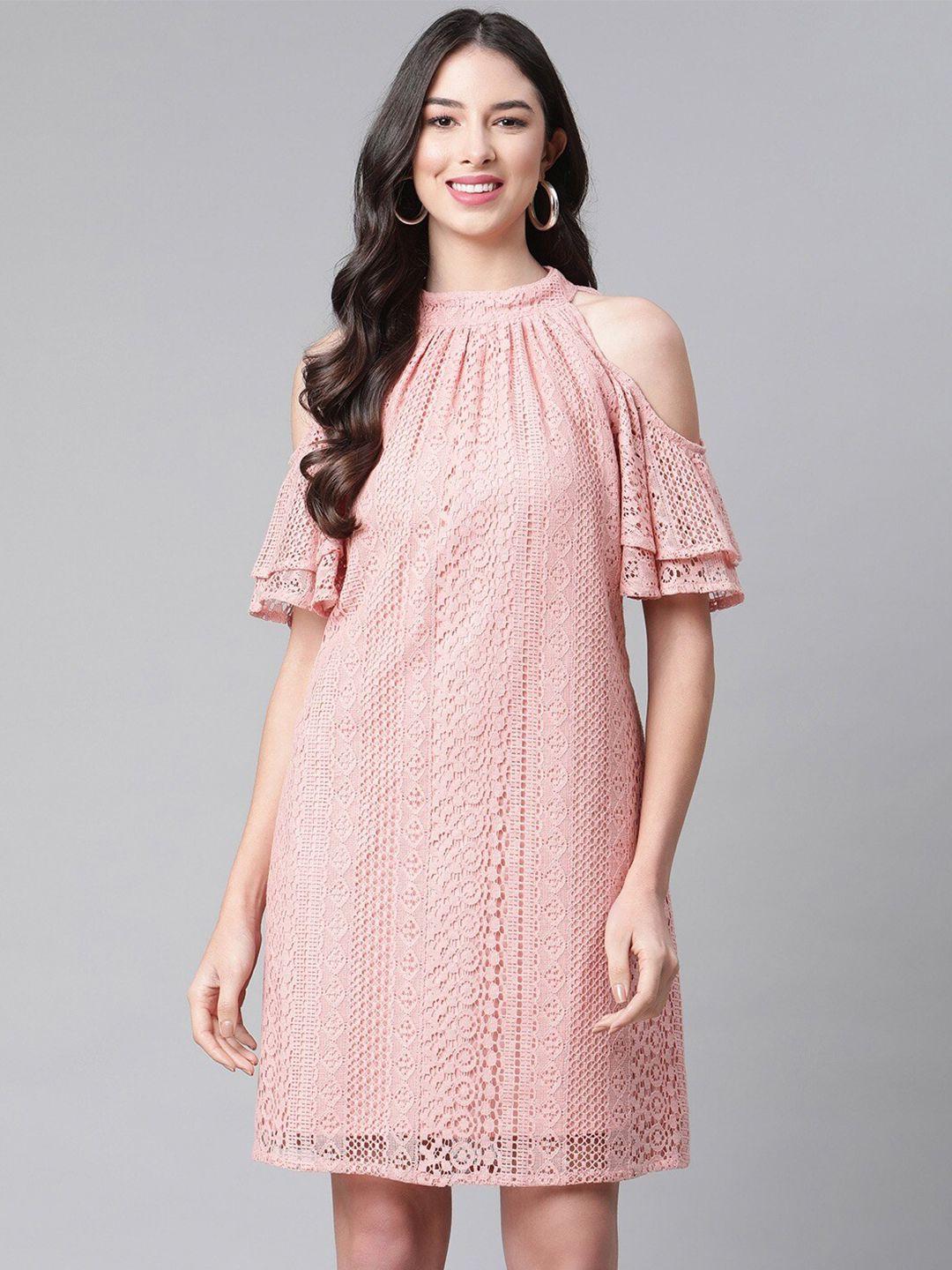 cottinfab-pink-lace-a-line-dress