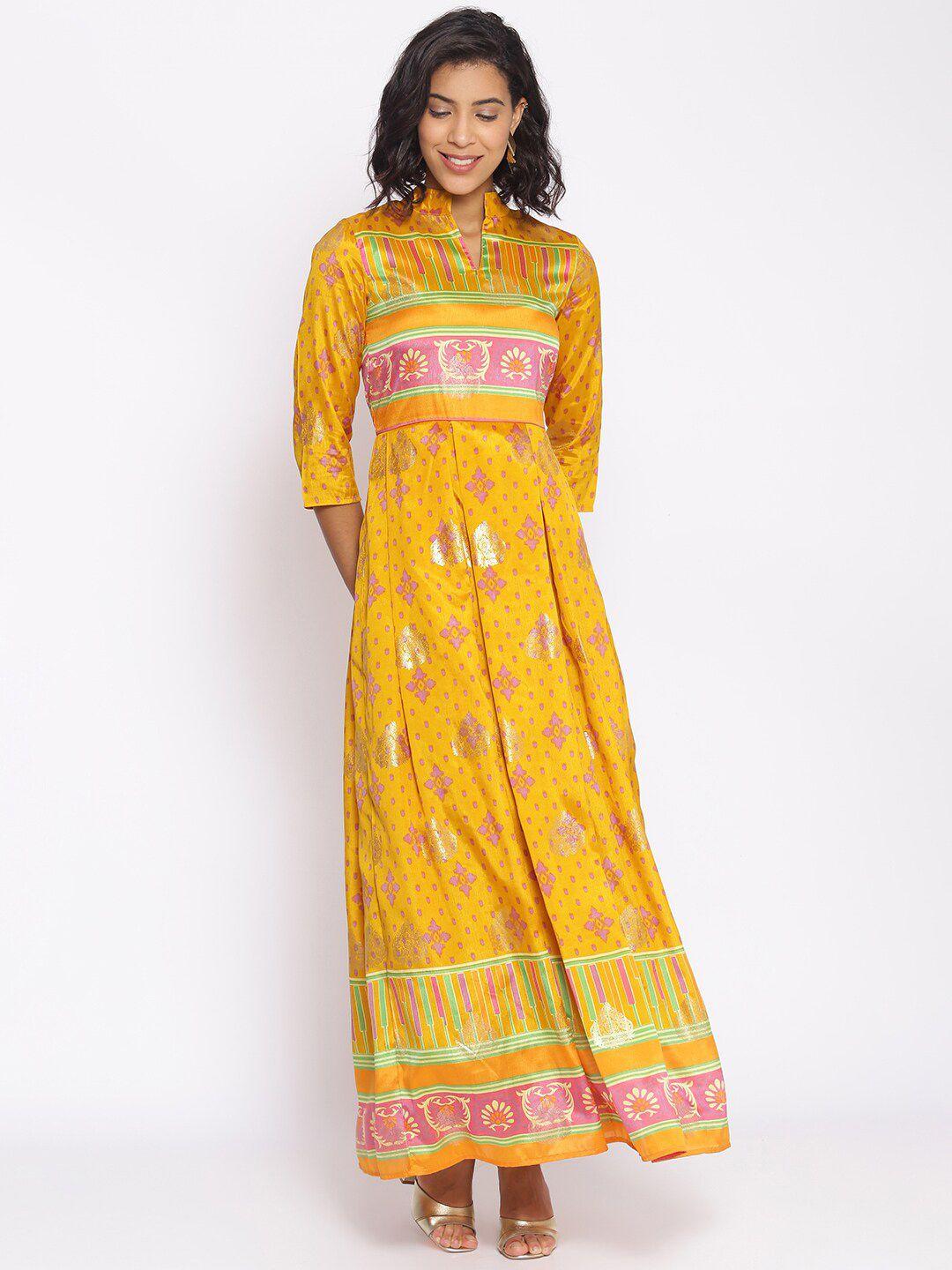 cottinfab-yellow-ethnic-motifs-maxi-dress