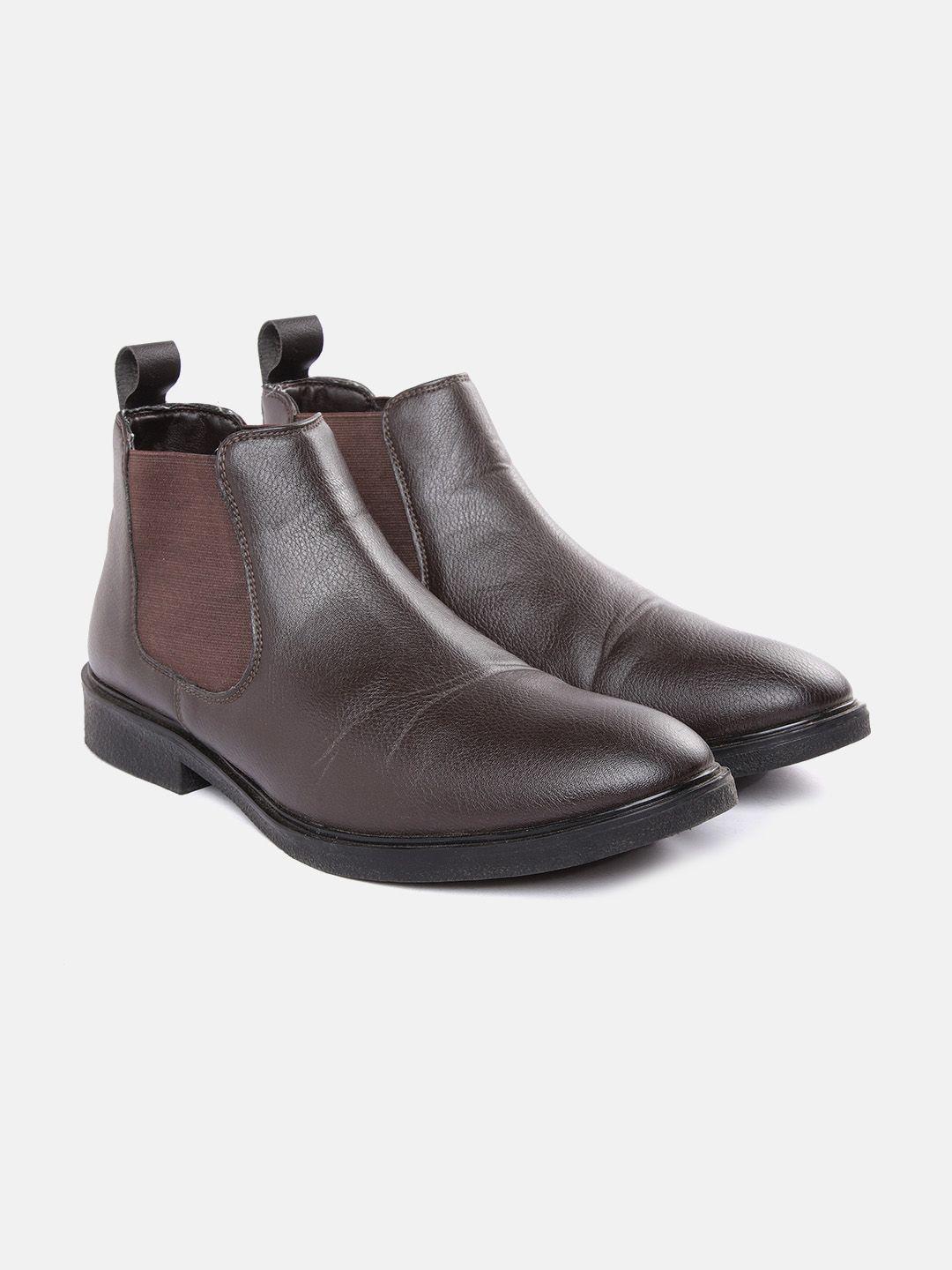 carlton-london-men-coffee-brown-solid-mid-top-flat-chelsea-boots