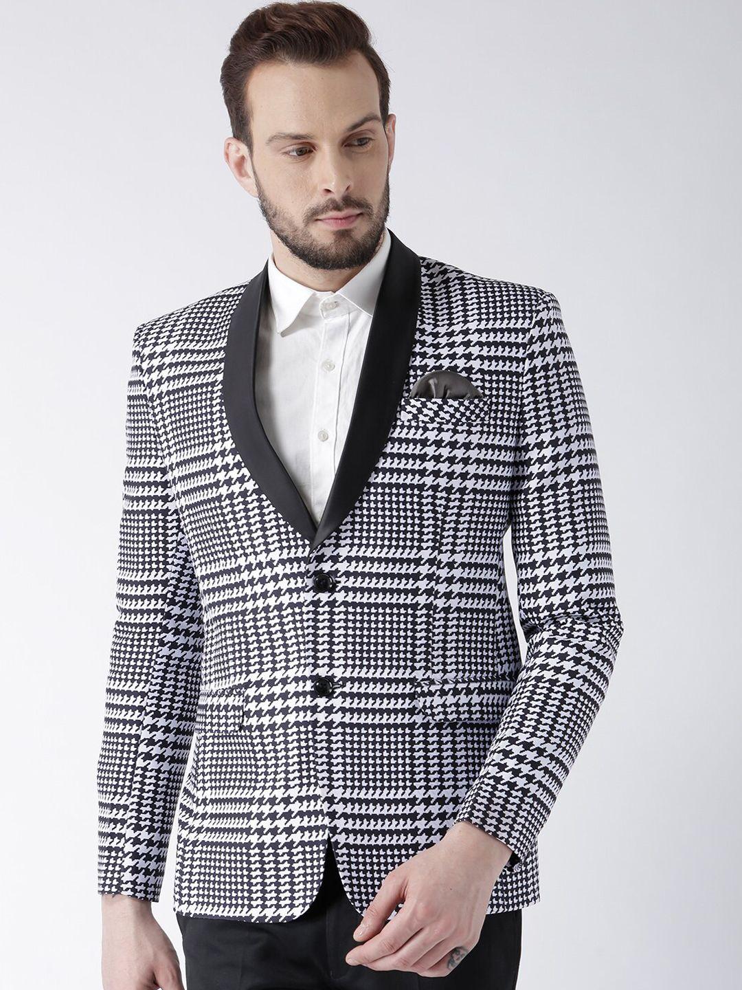 hangup-men-black-&-white-checked-single-breasted-formal-blazers
