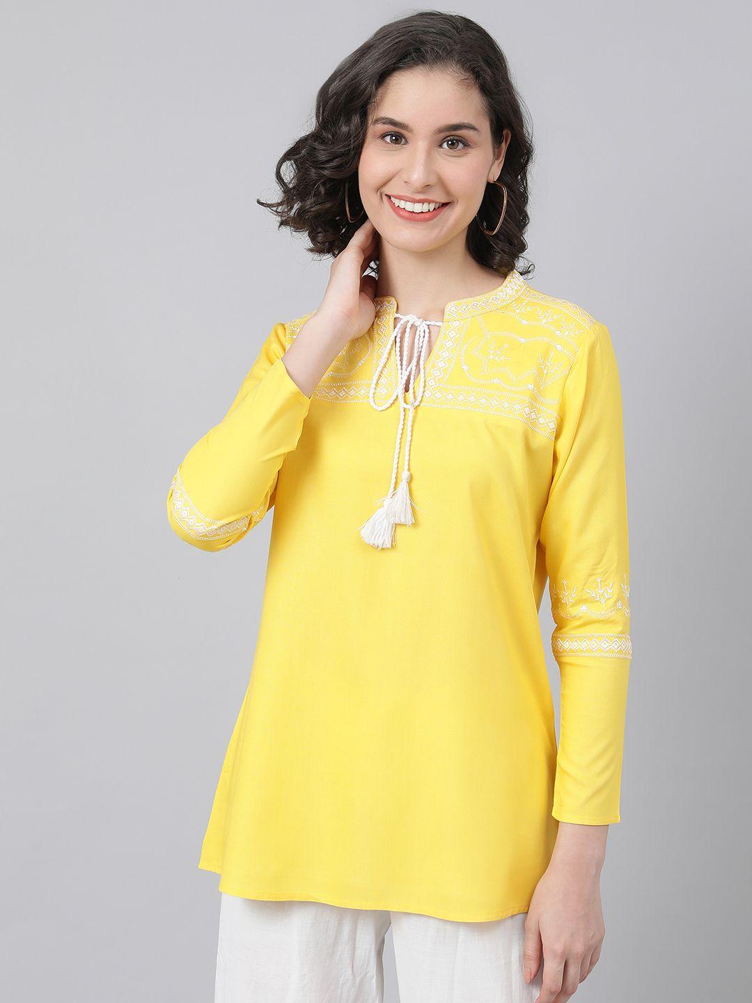 malhaar-yellow-floral-printed-kurti