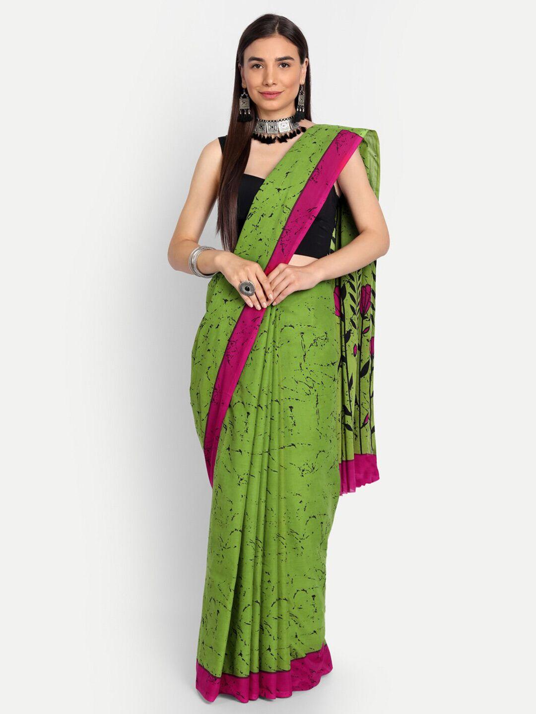 buta-buti-green-&-pink-floral-pure-cotton-saree