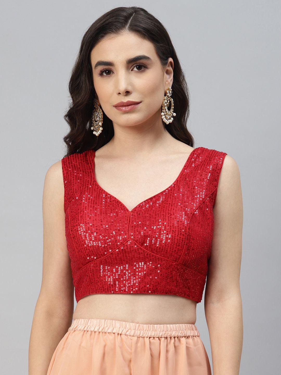 shopgarb-women-red-sequined-padded-saree-blouse