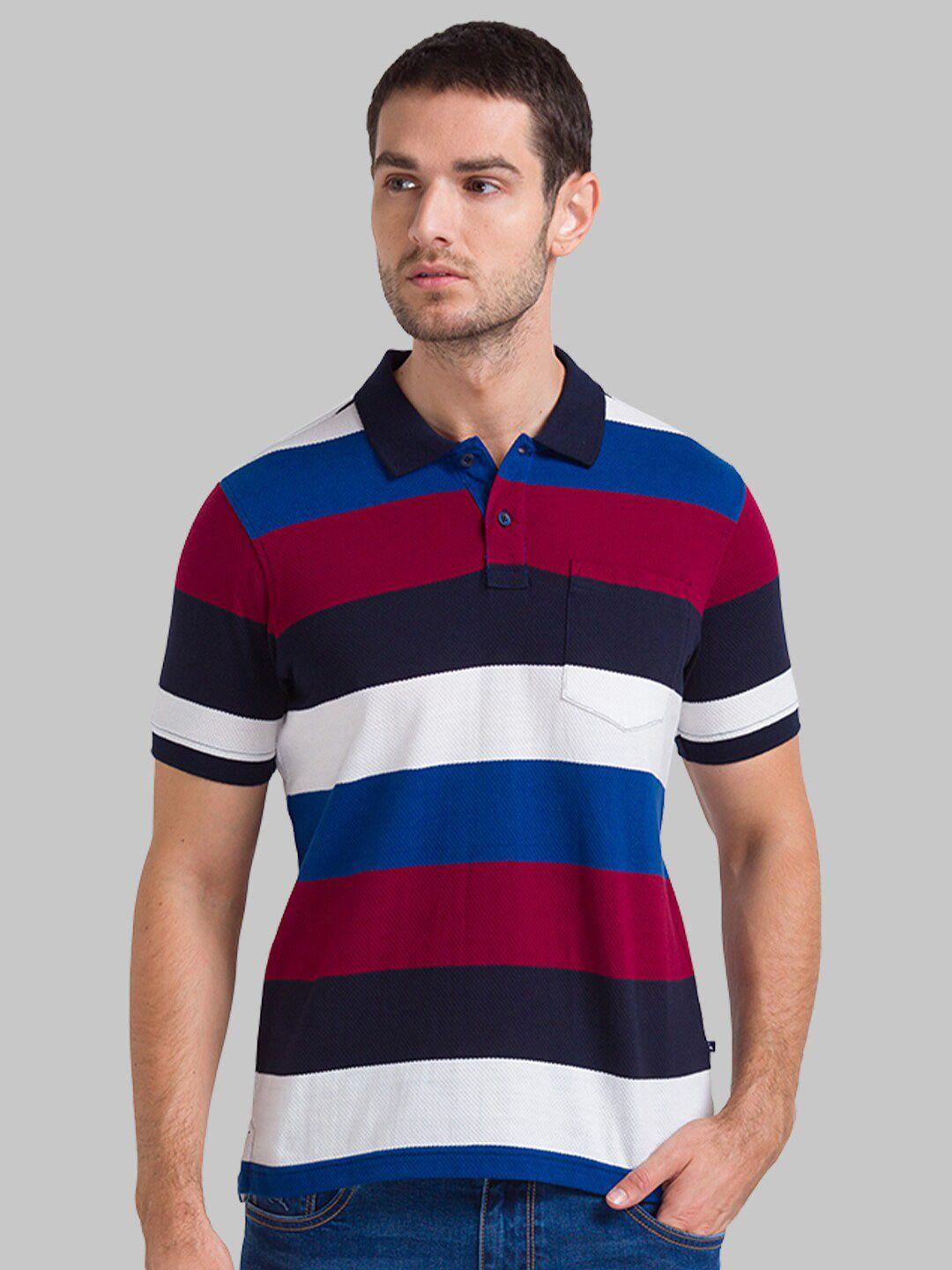 parx-men-blue-striped-polo-collar-t-shirt