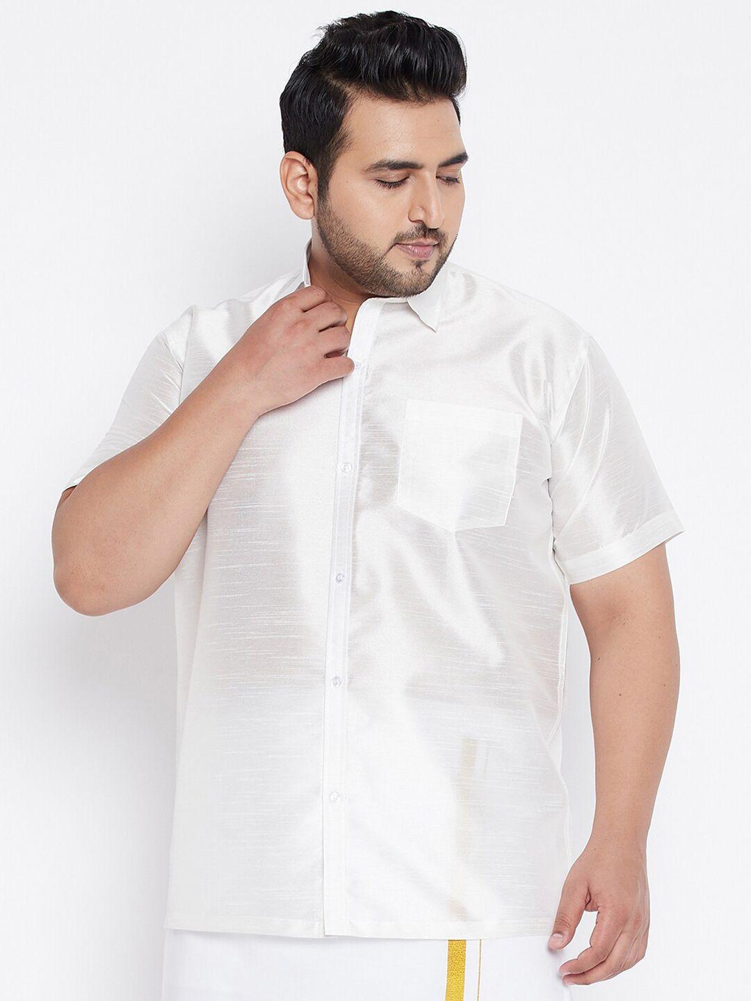 vastramay-plus-men-white-premium-casual-shirt