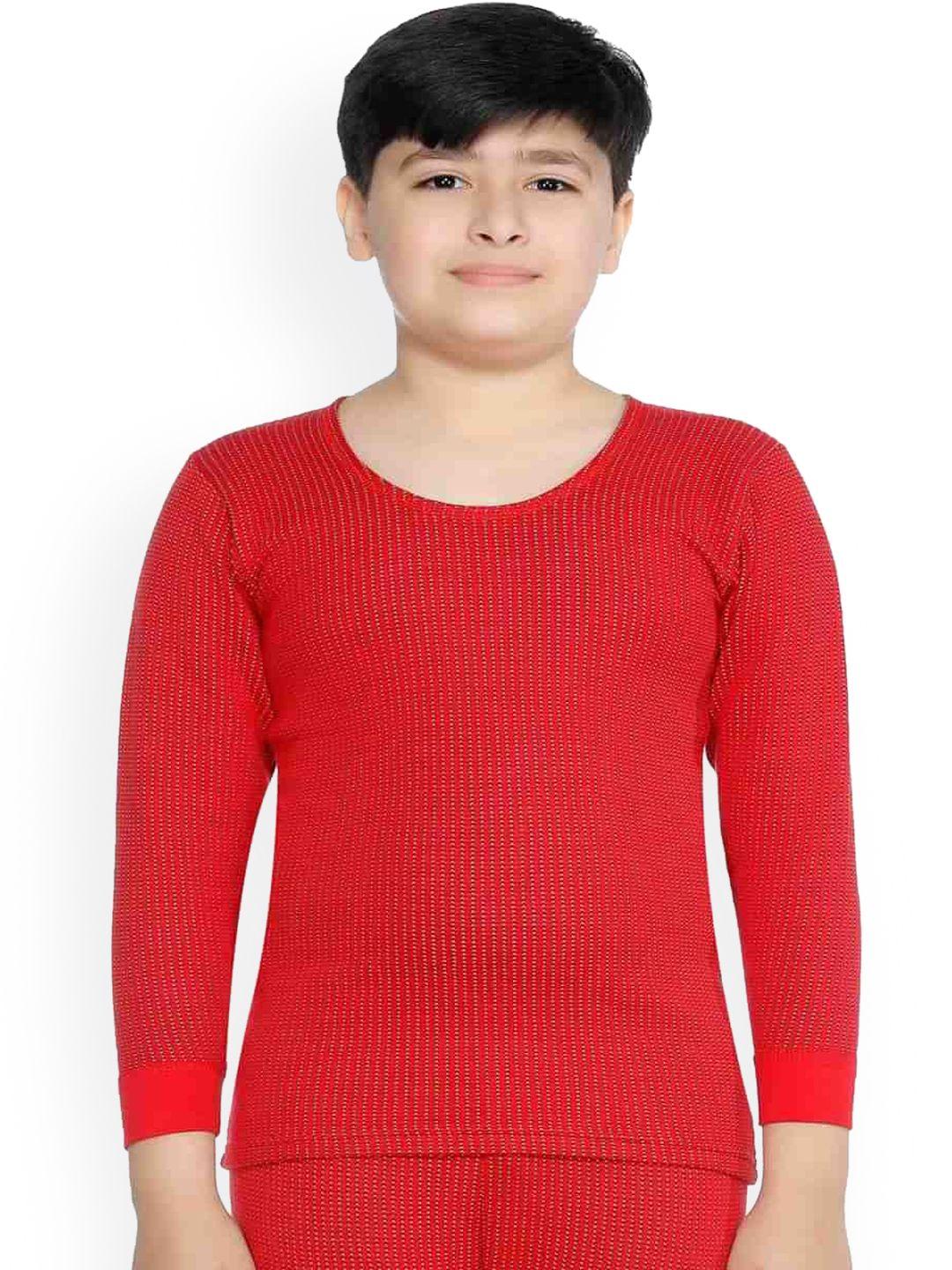 bodycare-kids-boys-red-solid-cotton-round-neck-thermal-tops