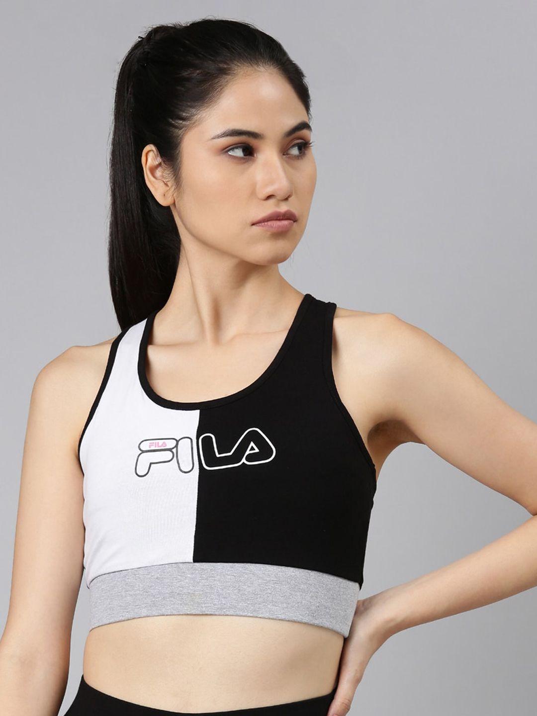 fila-white-&-black-colourblocked-lightly-padded--bra