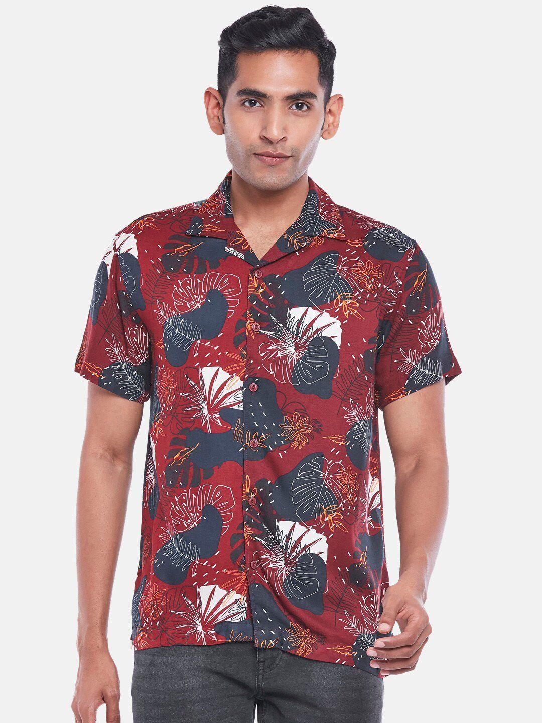 people-men-maroon-slim-fit-floral-printed-casual-shirt