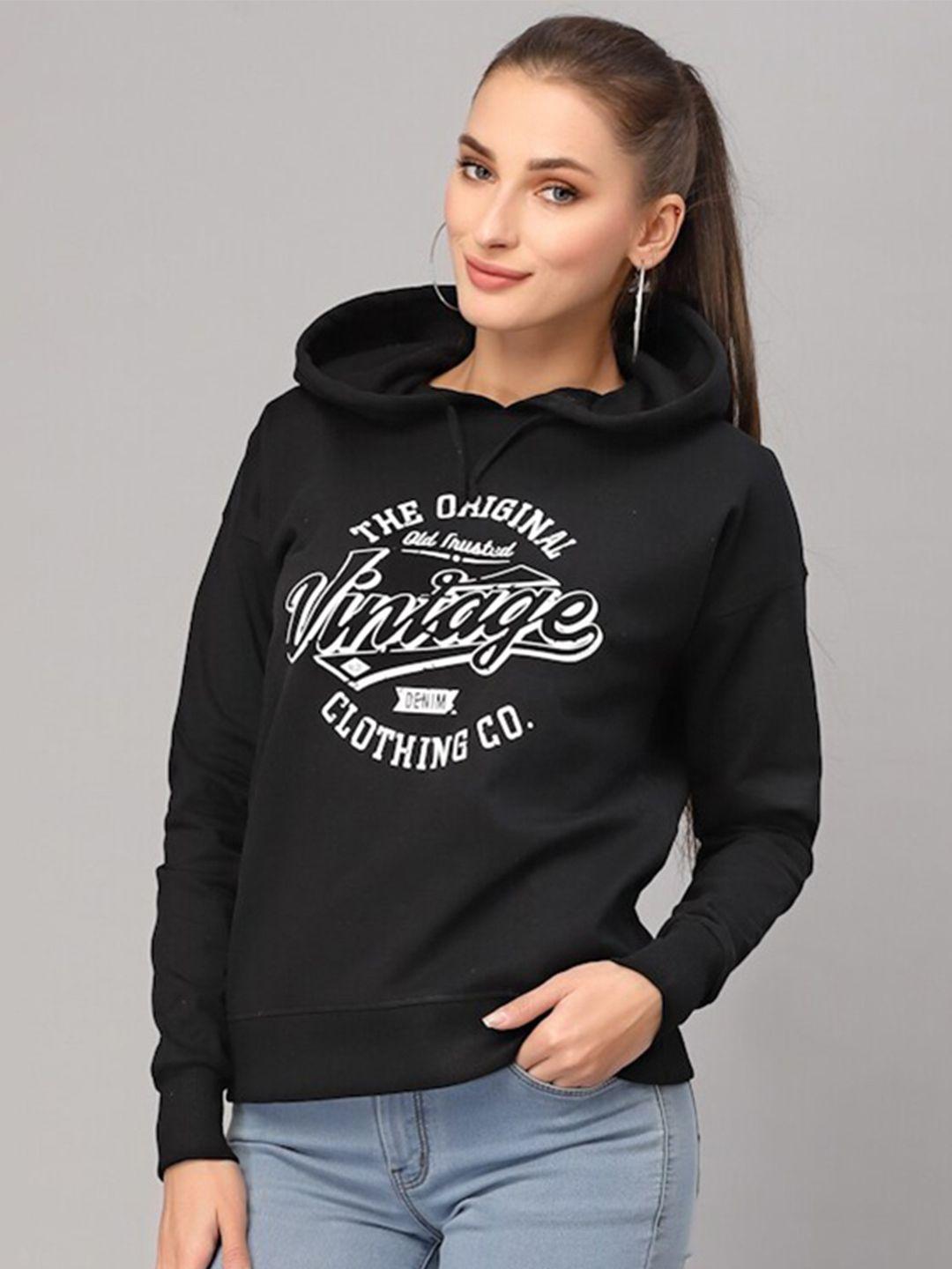 style-quotient-women-black-printed-hooded-sweatshirt