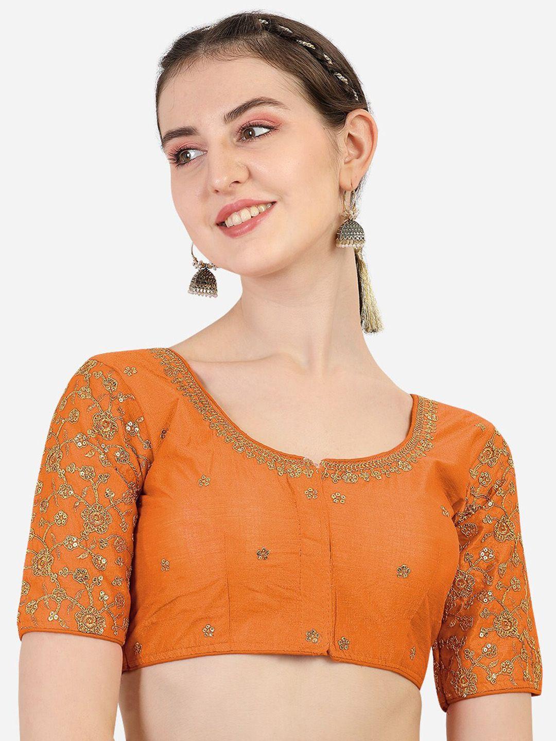 pujia-mills-women-orange-embroidered-padded-saree-blouse