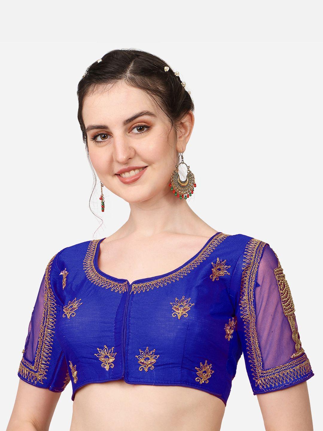 pujia-mills-blue-embellished-silk-saree-blouse
